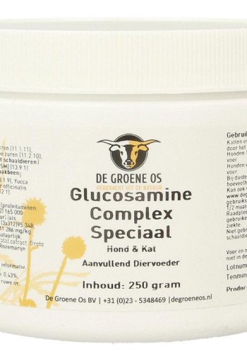 Groene Os Glucosamine complex speciaal hond/kat (250 Gram)