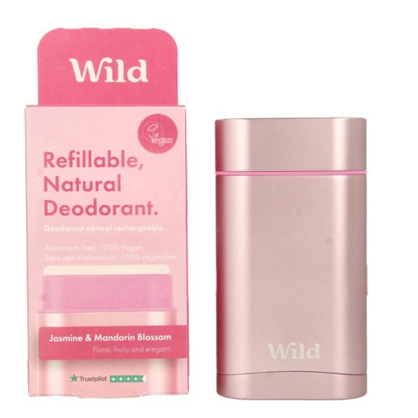 Wild Natural deodorant pink case & jasmine mandarin (40 Gram)