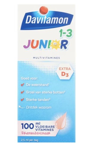 Davitamon Junior 1+ Vloeibare Vitamines Framboos 100ml