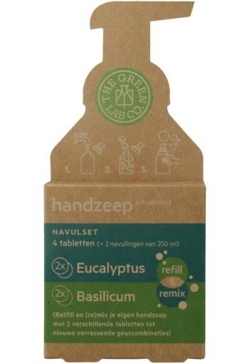 The Green Lab Co Handzeep navulset eucalyptus & basilicum (4 Stuks)