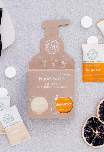The Green Lab Co Handzeep navulset bergamot & vanille (4 Stuks)
