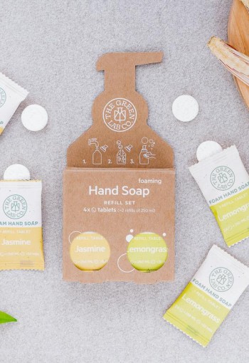 The Green Lab Co Handzeep navulset citroengras & jasmijn (4 Stuks)