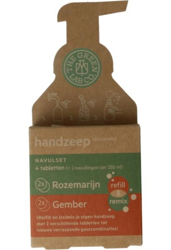 The Green Lab Co Handzeep navulset rozemarijn & gember (4 Stuks)