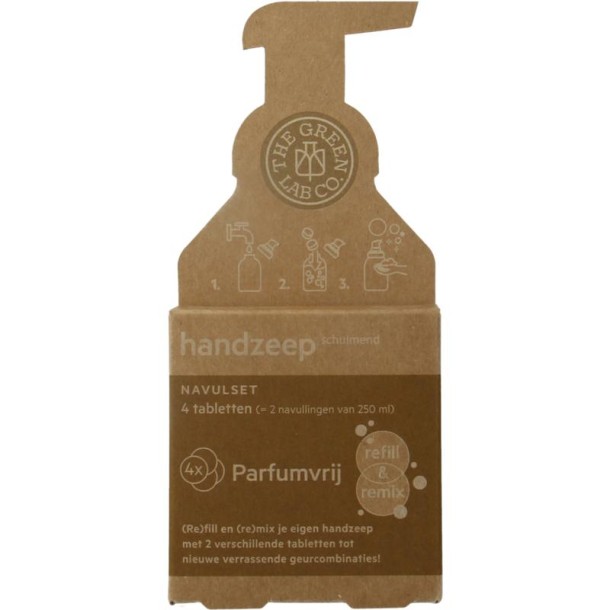 The Green Lab Co Handzeep navulset parfumvrij (4 Stuks)
