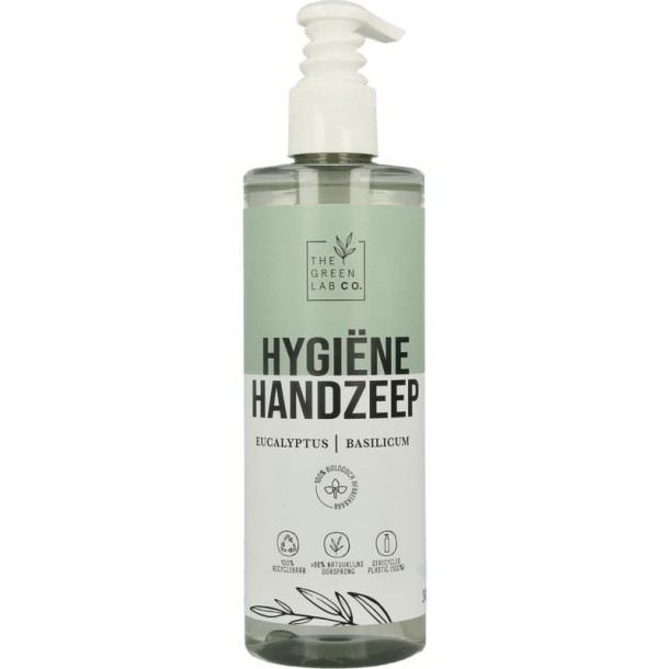 The Green Lab Co Handzeep vloeibaar eucalyptus & basilicum met pomp (300 Milliliter)