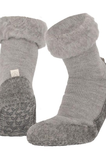Apollo Huisslof wol anti-slip grijs 45/46 (1 Paar)