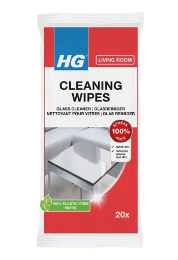 HG Glasreiniger wipes (20 Stuks)