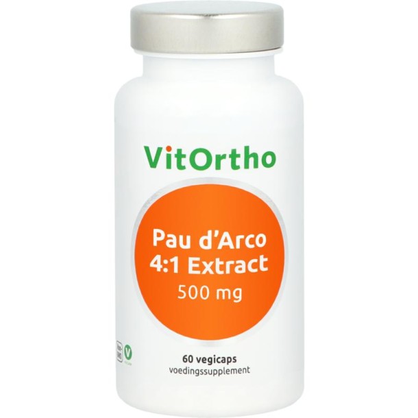 Vitortho Pau d'arco extract 500mg (60 Vegetarische capsules)