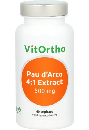 Vitortho Pau d'arco extract 500mg (60 Vegetarische capsules)