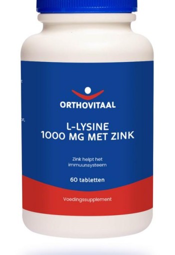 Orthovitaal L-Lysine 1000mg met zink (60 Tabletten)