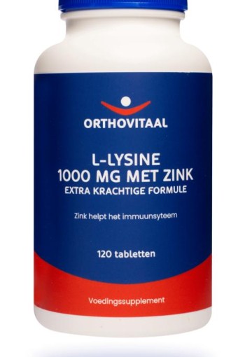 Orthovitaal L-Lysine 1000mg met zink (120 Tabletten)