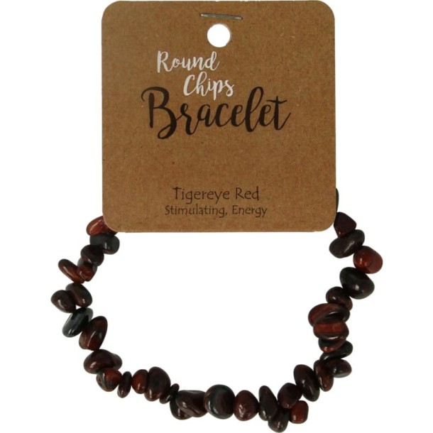 Steengoed Splitarmband tijgeroog rood (1 Stuks)