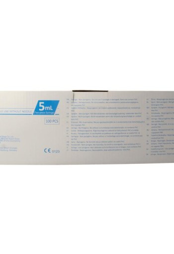Nipro Injectiespuit 2-delig 5ml luer slip excentrisch (100 Stuks)
