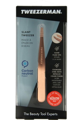 Tweezerman Slant tweezer rose goud (1 Stuks)