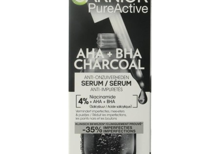Garnier PureActive AHA + BHA charcoal serum (30 Milliliter)