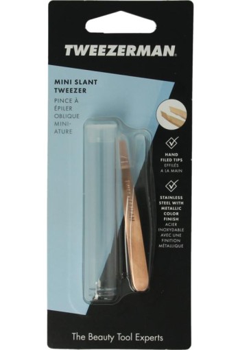 Tweezerman Mini slant tweezer rose gold (1 Stuks)