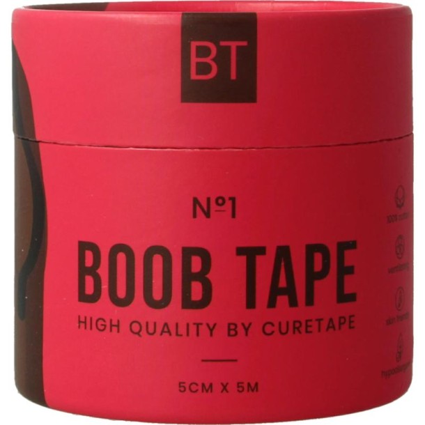 Cure Tape Boobtape no 1 incl. nipple covers - 5cm x 5m blac (1 Stuks)