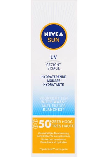 NIVEA SUN Face Hydraterende Gezichtszonnecrème Mousse SPF50 75 ml