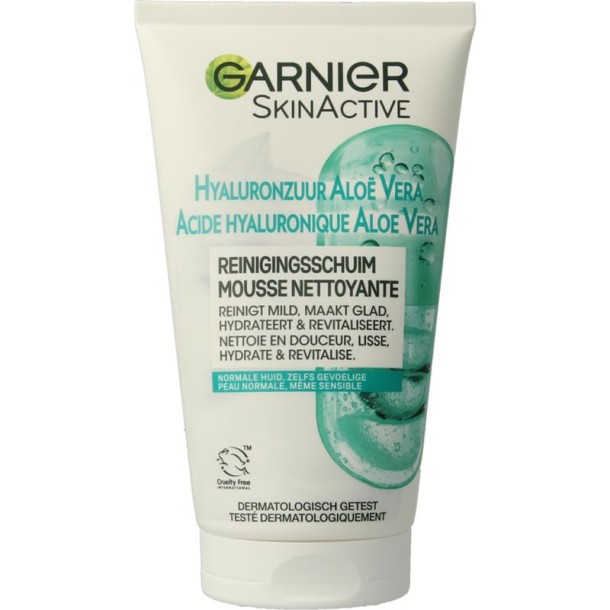Garnier SkinActive reinigingschuim hyaluronzuur aloe vera (150 Milligram)