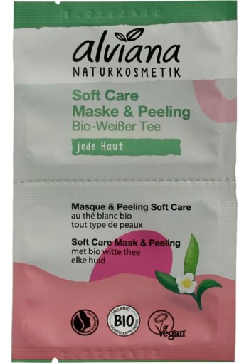 Alviana Soft care mask & peeling met biologisch witte thee (2 Stuks)