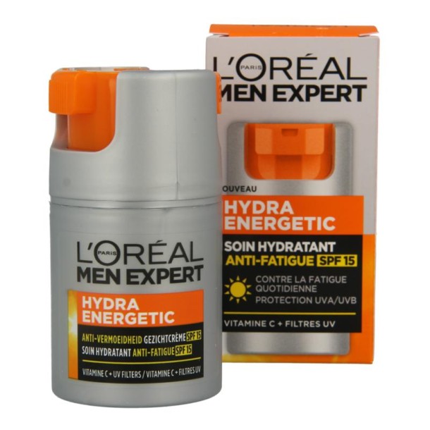 Men Expert Hydra energetic hydraterende gezichtscreme SPF15 (50 ml)