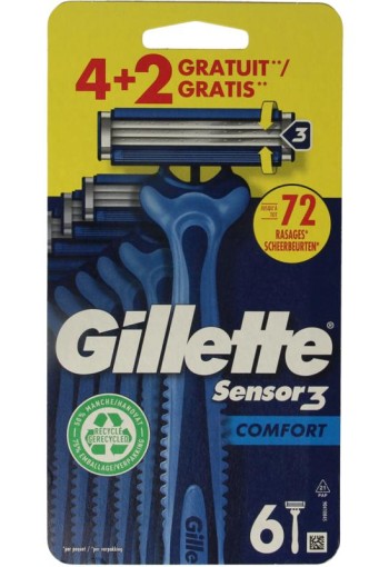 Gillette Sensor 3 comfort wegwerpmesjes (6 Stuks)