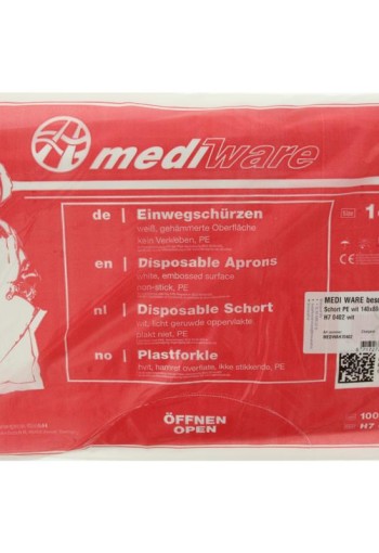 Blockland Wegwerpschort PE wit 140 x 80cm (100 Stuks)