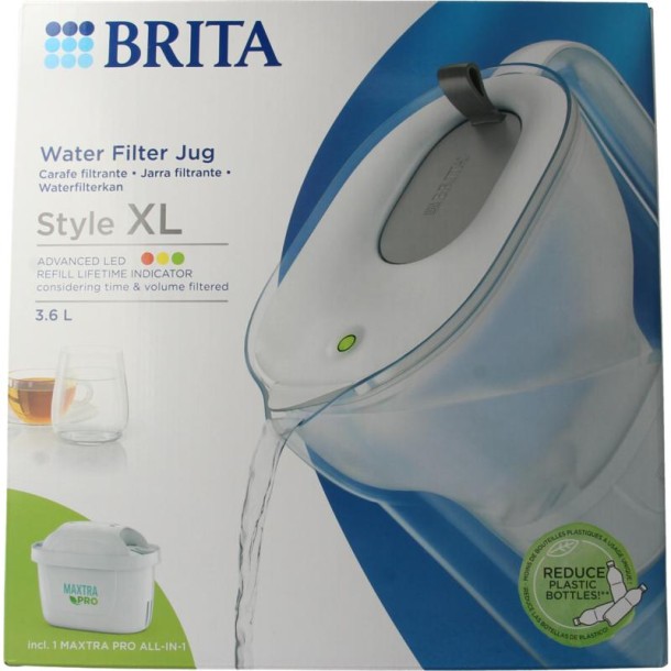 Brita Waterfilterkan style XL grey (1 Stuks)