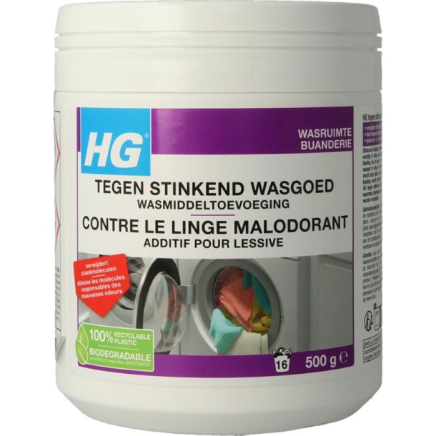 HG Wasmiddel stinkend wasgoed (500 Gram)