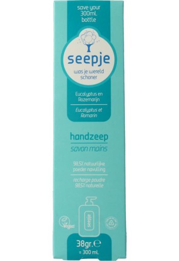 Seepje Handzeep eucalyptus & rozemarijn navulverpakking 38 Gram