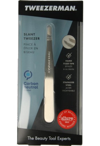 Tweezerman Slant tweezer klassiek stainless steel (1 Stuks)