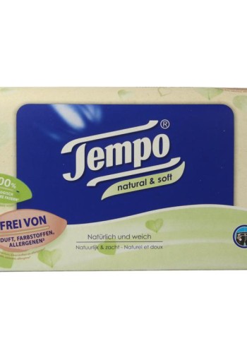 Tempo Tissue box natural & soft 4-laags (90 Stuks)