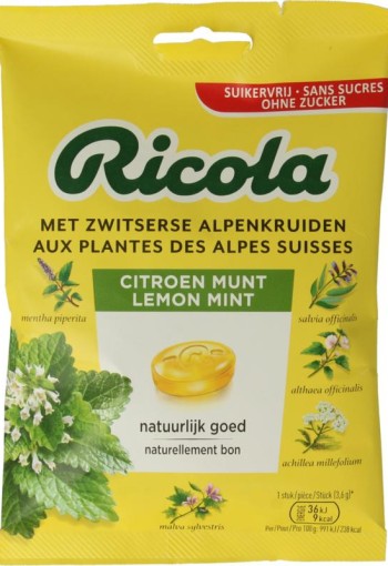 Ricola Citroen munt suikervrij (75 Gram)