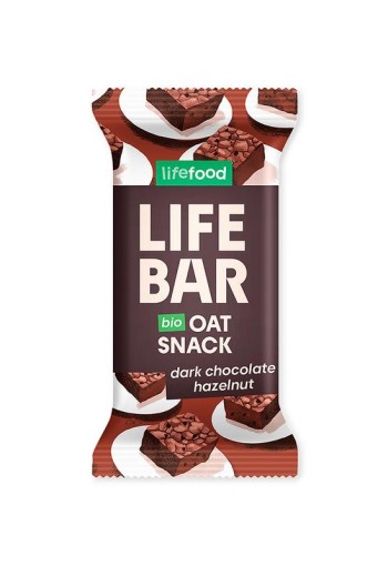 Lifefood Lifebar oatsnack pure chocolade hazelnoot bio (40 Gram)