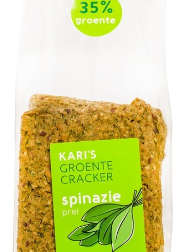 Kari's Crackers Groentecracker spinazie prei bio (170 Gram)