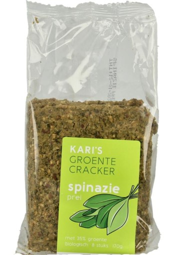Kari's Crackers Groentecracker spinazie prei bio (170 Gram)
