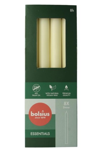 Bolsius Dinerkaarsen 230/20 soft pearl (8 Stuks)