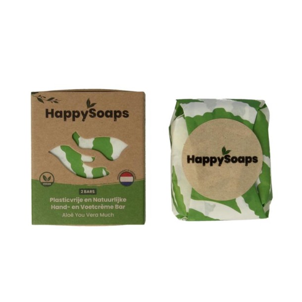 Happysoaps Hand & voetcreme bar aloe vera (40 Gram)