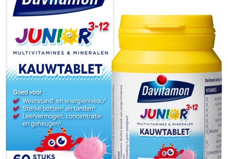 Davitamon Junior 3+ framboos 60 kauwtabletten