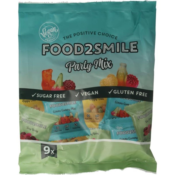 Food2Smile Party mix uitdeelzak 9 zakjes (180 Gram)