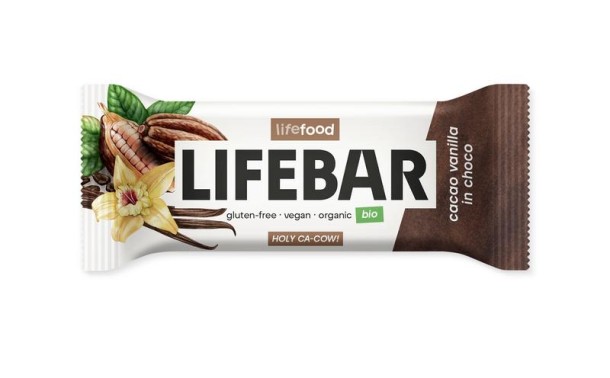 Lifefood Lifebar inchoco chocolade vanille raw bio (40 Gram)