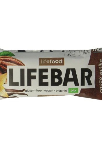 Lifefood Lifebar inchoco chocolade vanille raw bio (40 Gram)