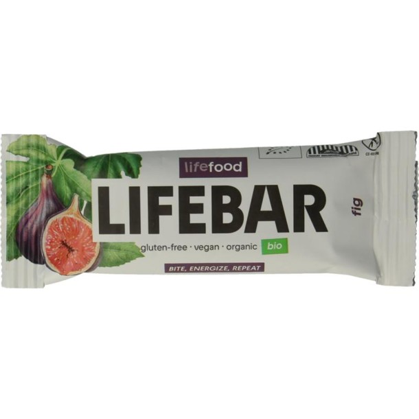Lifefood Lifebar energiereep vijg raw en bio (40 Gram)