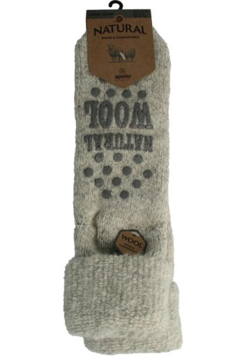 Apollo Slofsok anti slip unisex grijs/beige maat 43-46 (1 Paar)