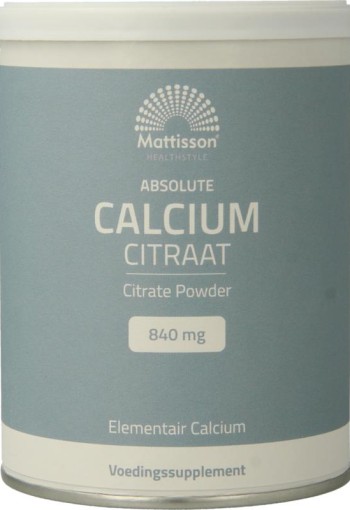 Mattisson Calcium citraat poeder - 21% elementair calcium (125 Gram)
