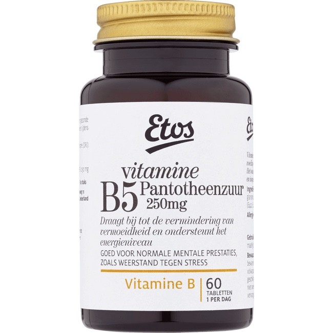 Uitgraving Oom of meneer Gemaakt om te onthouden Etos Vitamine B5 Pantotheenzuur 250 mg Tabletten
