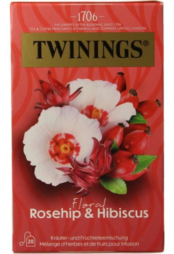 Twinings Rozenbottel hibiscus (20 Zakjes)