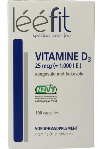 Leefit Vitamine D3 25mcg (100 Capsules)