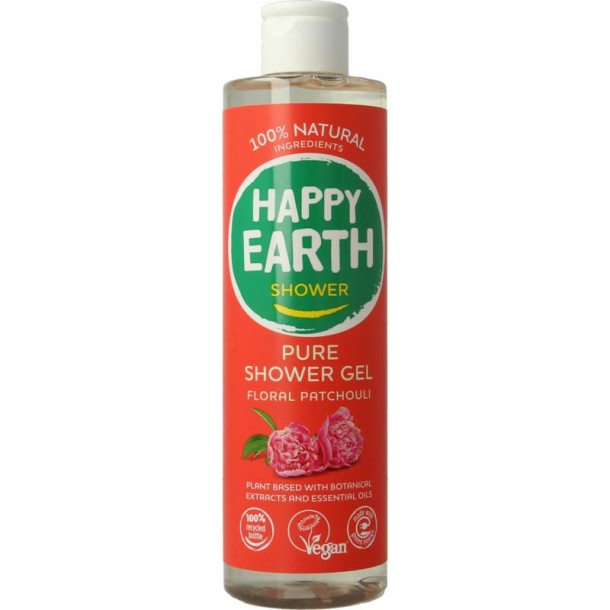 Happy Earth Pure showergel floral patchouli (300 Milliliter)