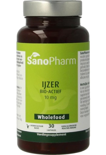 Sanopharm IJzer 10mg wholefood (30 Capsules)